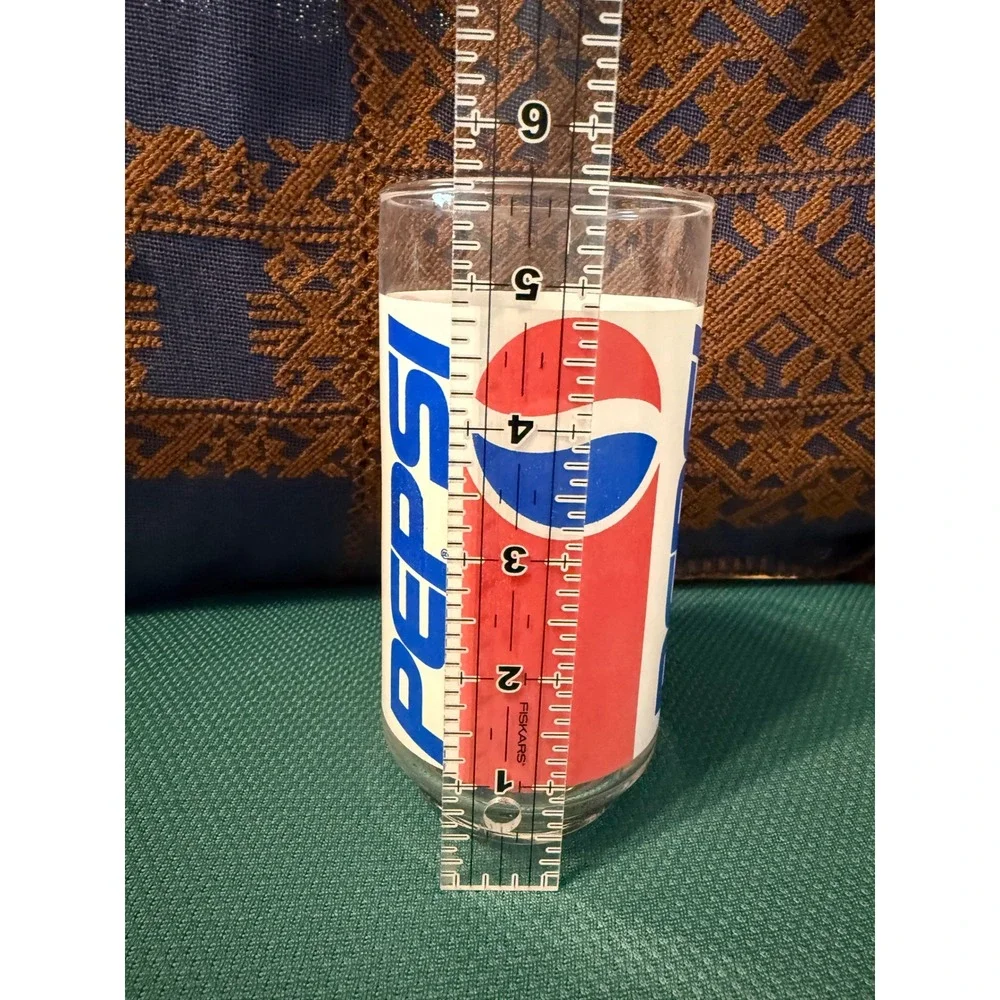 Vintage Pepsi Cola Drinking Glasses Set‎ of 2 Logo and Confetti Graphics Retro